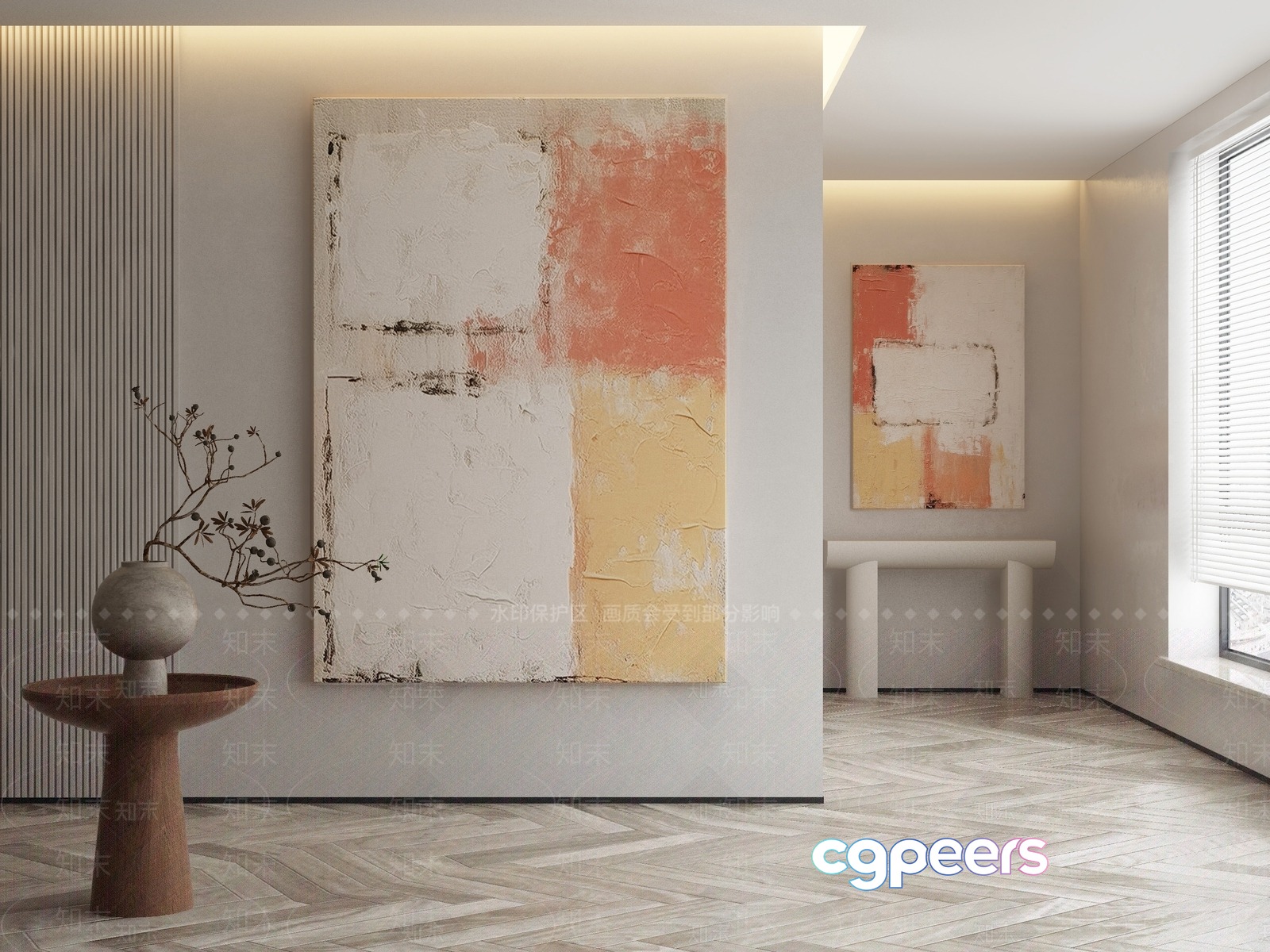 Modern Minimalist Artwork 3D Model - 11235 - VRAY Render