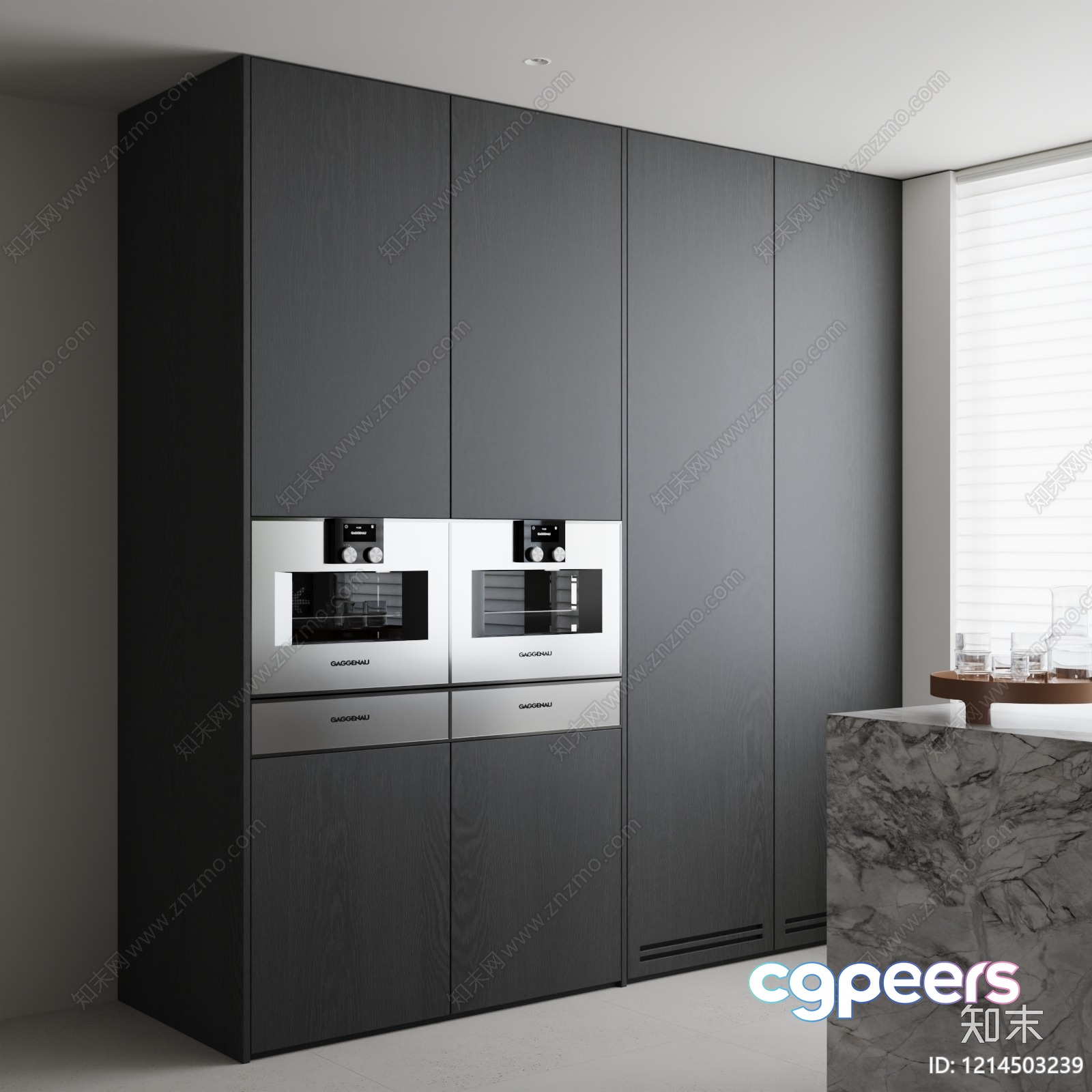 Modern Kitchen With Appliances 3D Model - 12338 - VRAY Render