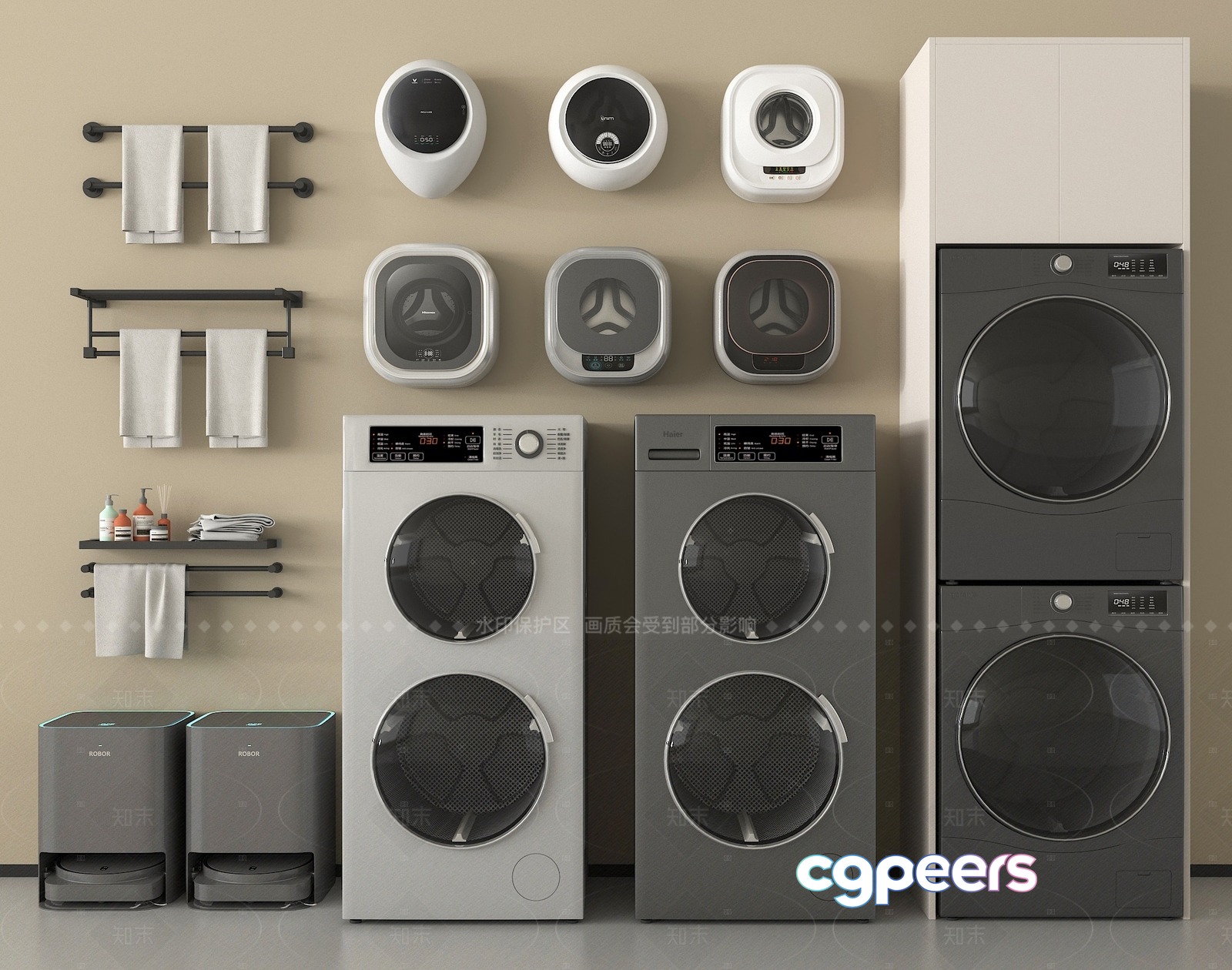 Modern Laundry Room 3D Model - 13560 - VRAY Render