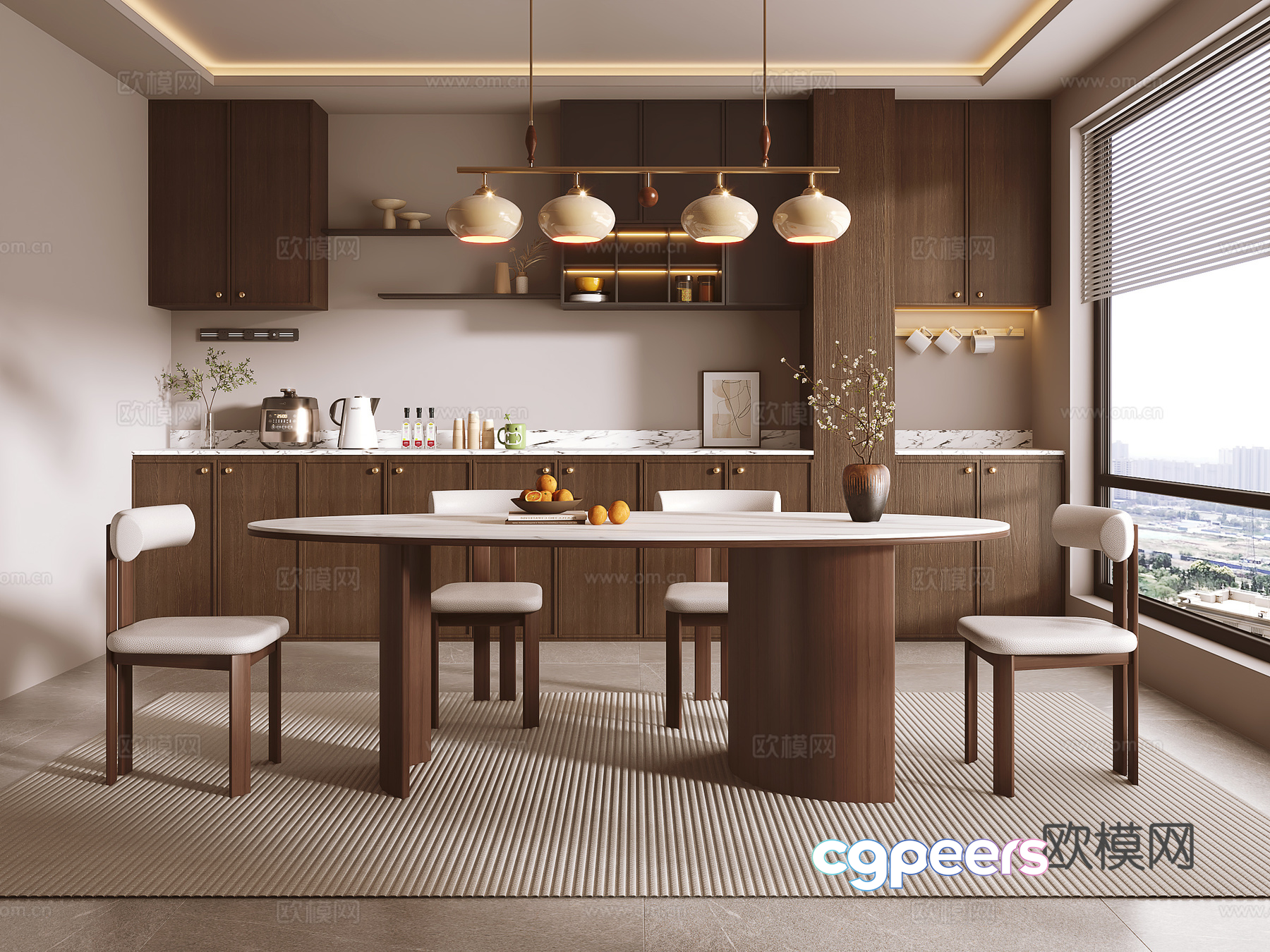 Modern Kitchen Design 3D Model - 14001 - VRAY Render