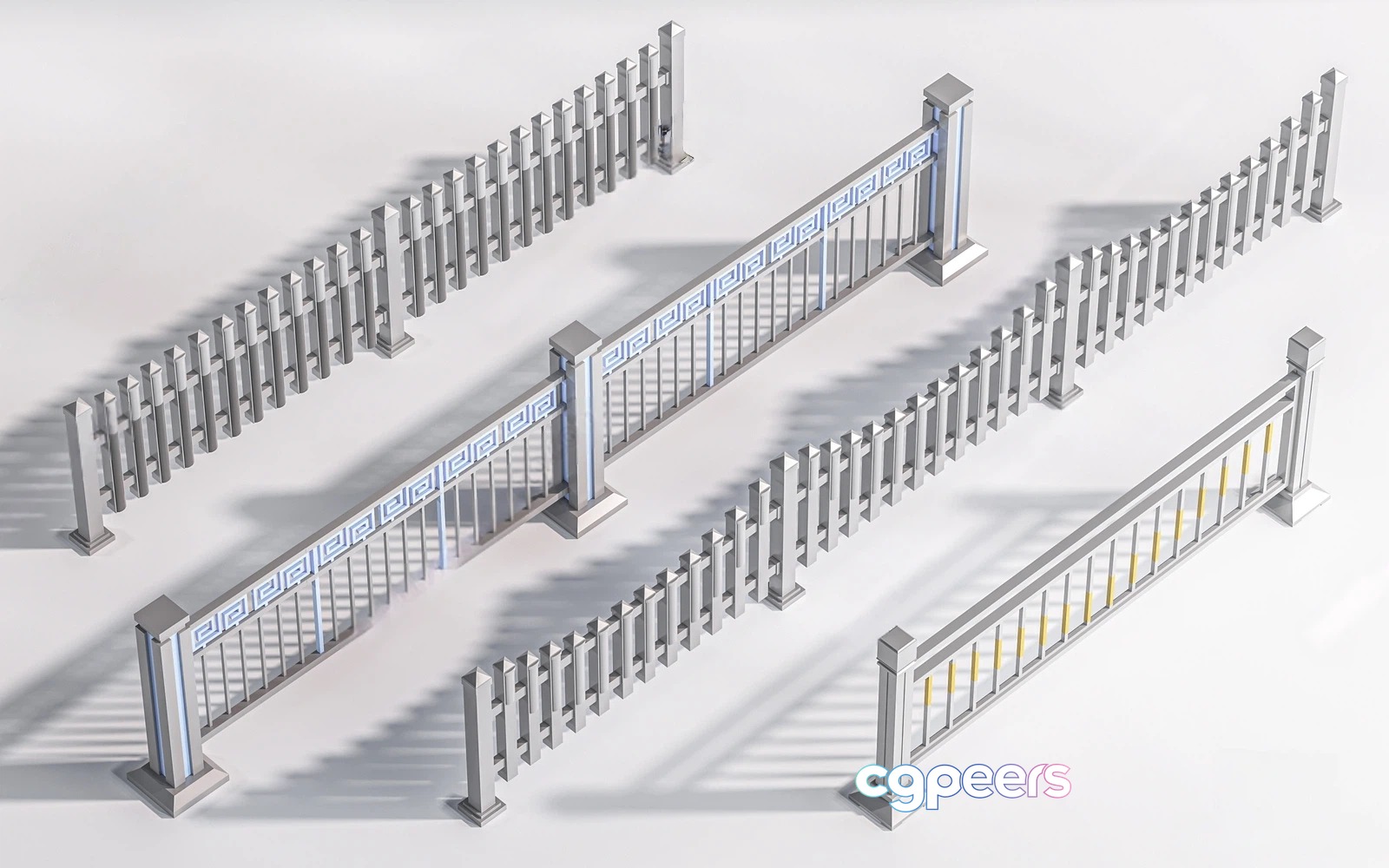A White Fence 3D Model - 23444 - VRAY Render A White Fence 3D Model - 23444 - VRAY Render