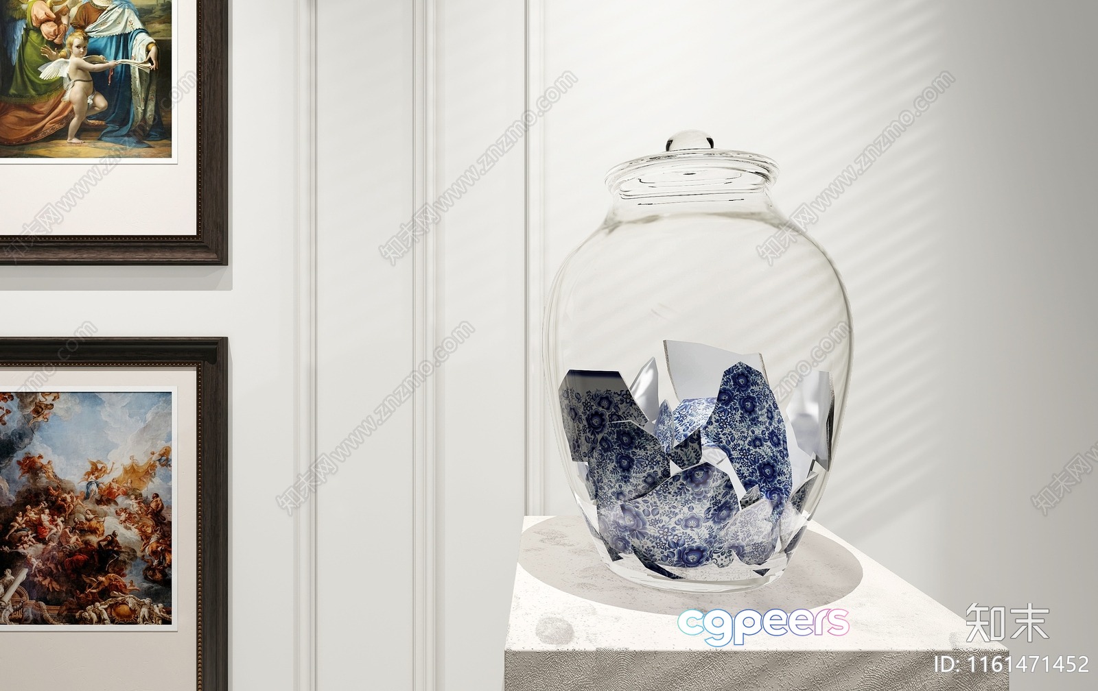 A Broken Vase 3D Model - 8363 - VRAY Render