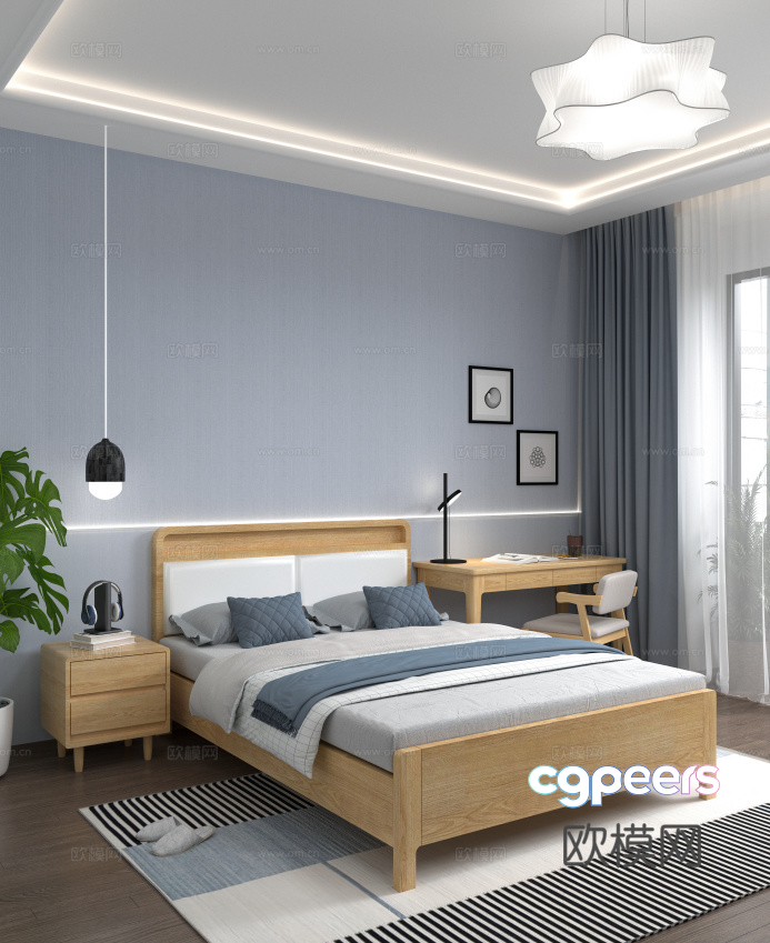 Modern Bedroom 3D Model - 10096 - VRAY Render