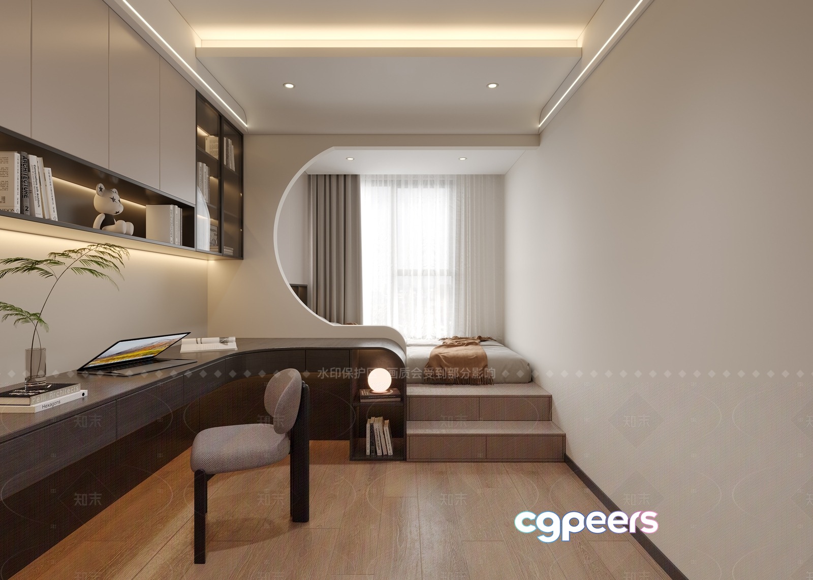 Modern Minimalist Bedroom 3D Model - 5212 - VRAY Render Modern Minimalist Bedroom 3D Model - 5212 - VRAY Render