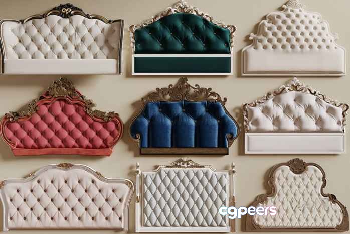 Bedroom Headboards. Various Styles 3D Model - 4507 - CORONA Render Bedroom Headboards. Various Styles 3D Model - 4507 - CORONA Render