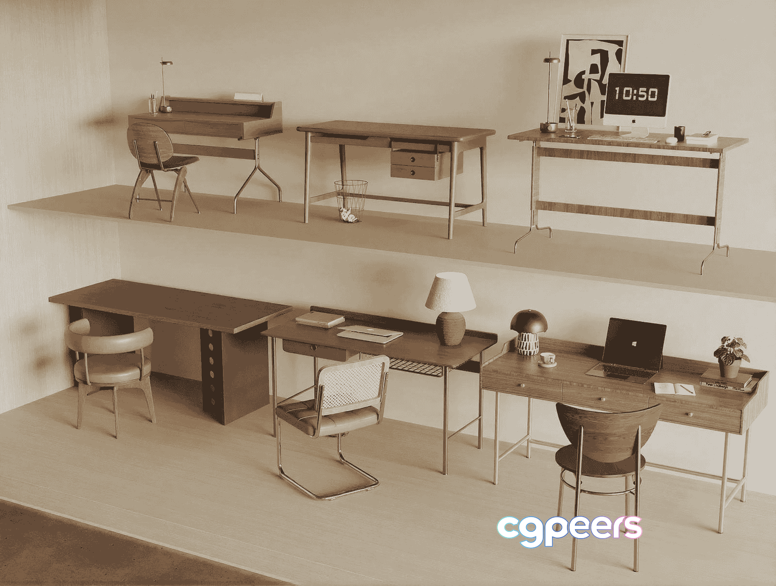 Modern Office Space 3D Model - 9975 - VRAY Render Modern Office Space 3D Model - 9975 - VRAY Render