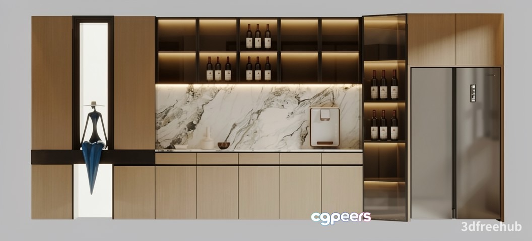 Modern Kitchen Design 3D Model - 21269 - VRAY Render Modern Kitchen Design 3D Model - 21269 - VRAY Render