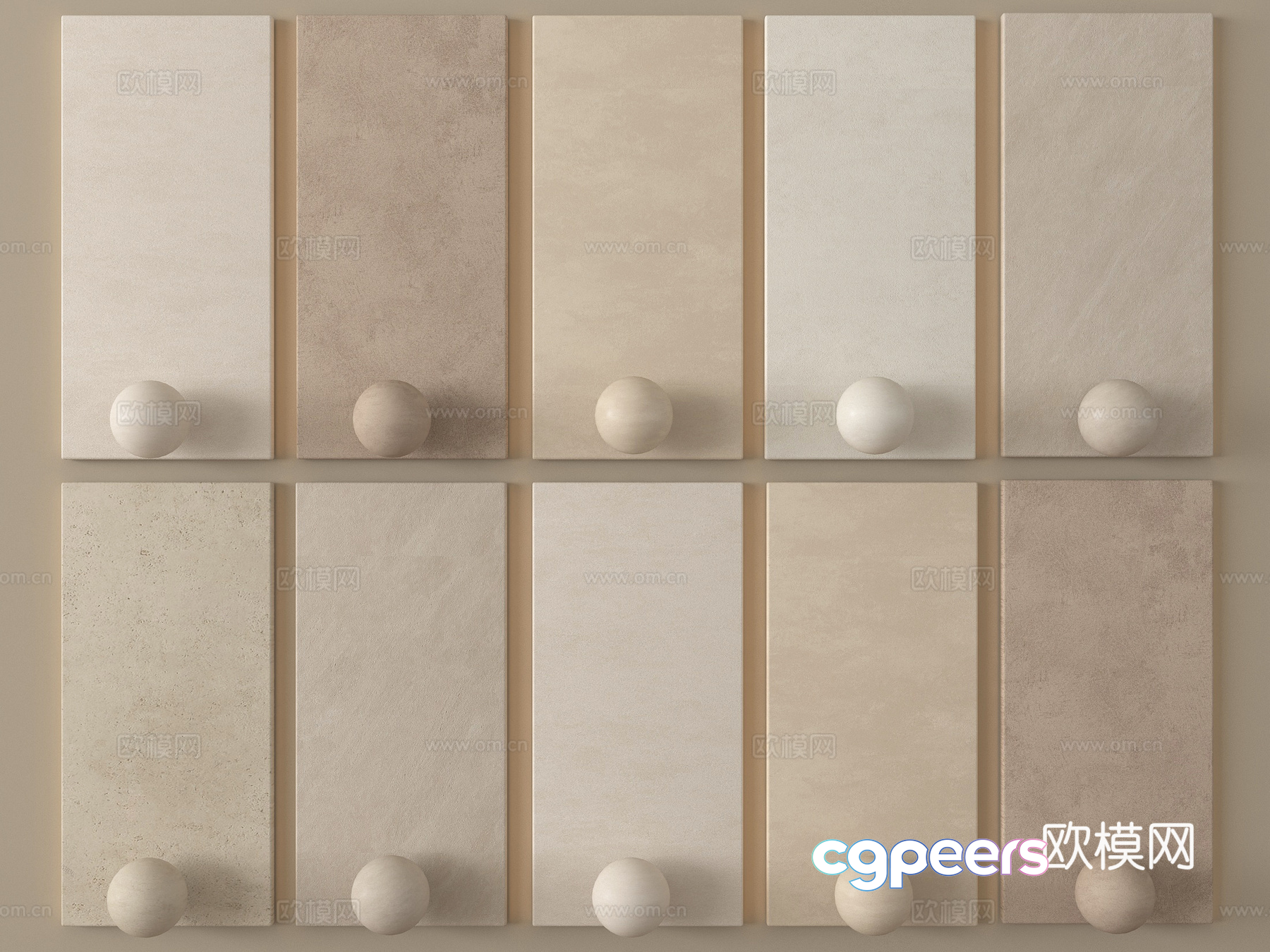 Modern Ceramic Tiles With Beige Spheres 3D Model - 5434 - VRAY Render Modern Ceramic Tiles With Beige Spheres 3D Model - 5434 - VRAY Render