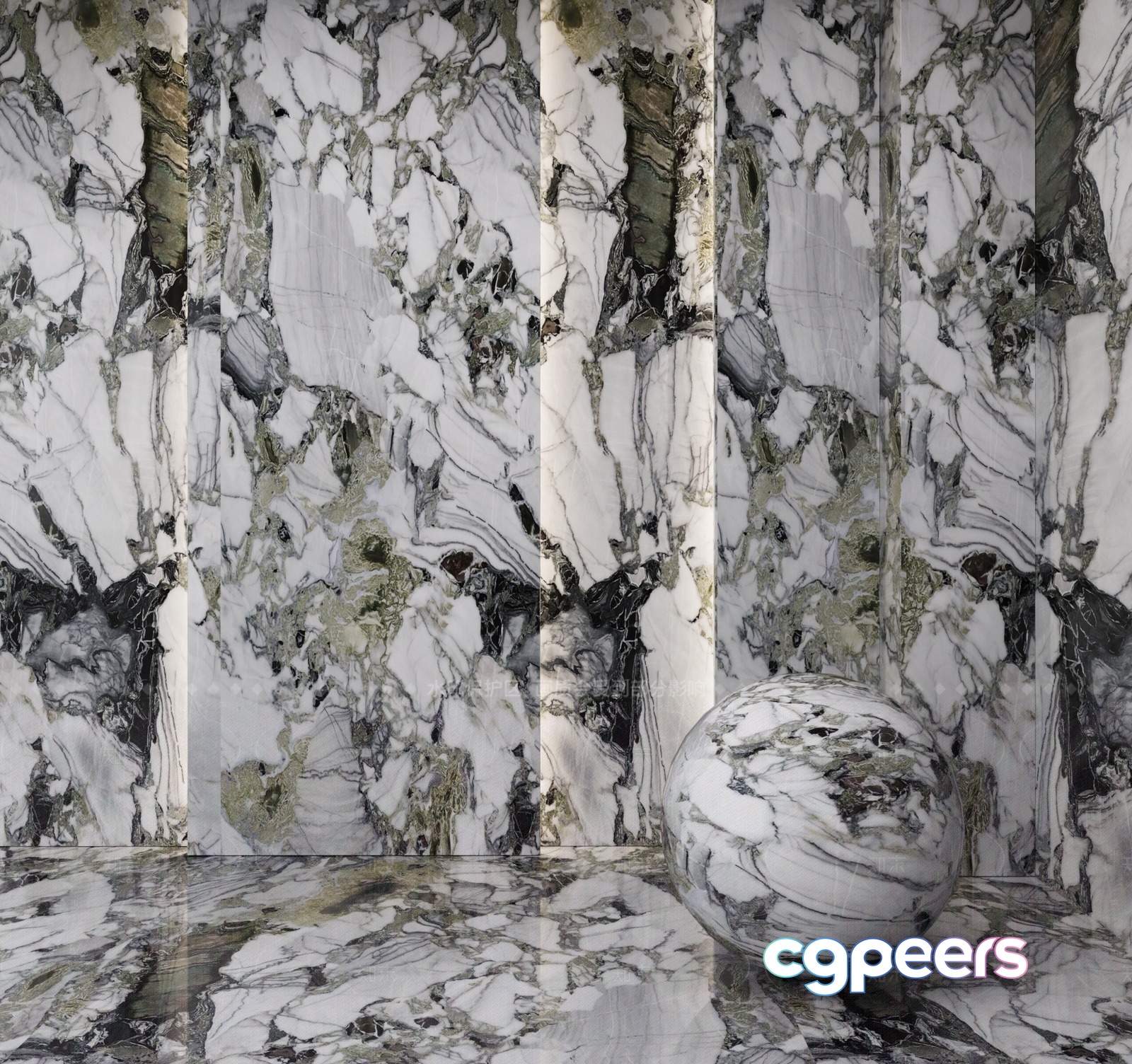 Marble Wall With Sphere 3D Model - 19460 - CORONA Render