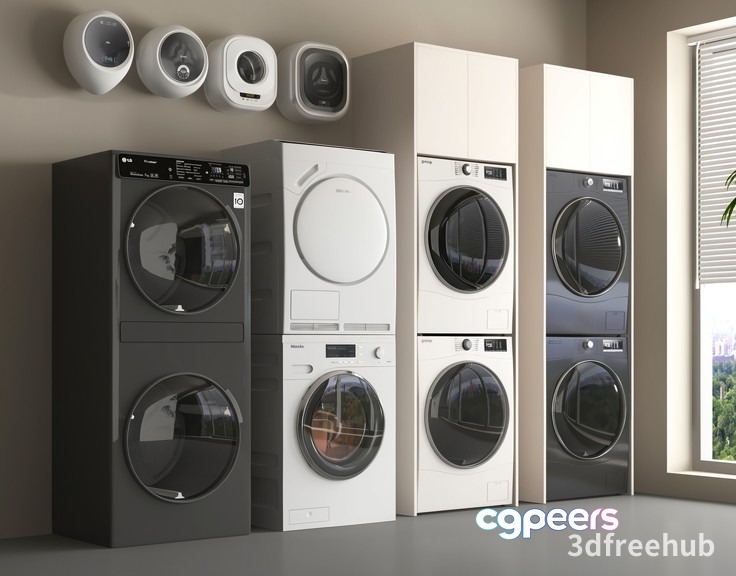 Washing Machines In A Room 3D Model - 20895 - VRAY Render