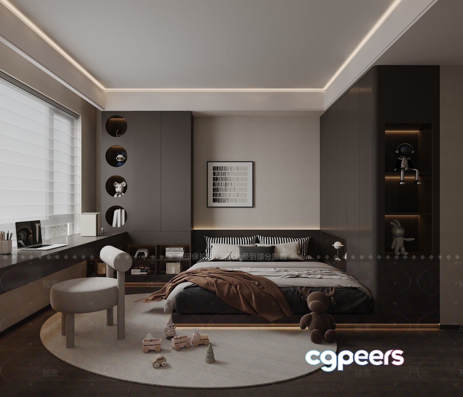 Modern Bedroom Decor 3D Model - 23684 - VRAY Render Modern Bedroom Decor 3D Model - 23684 - VRAY Render