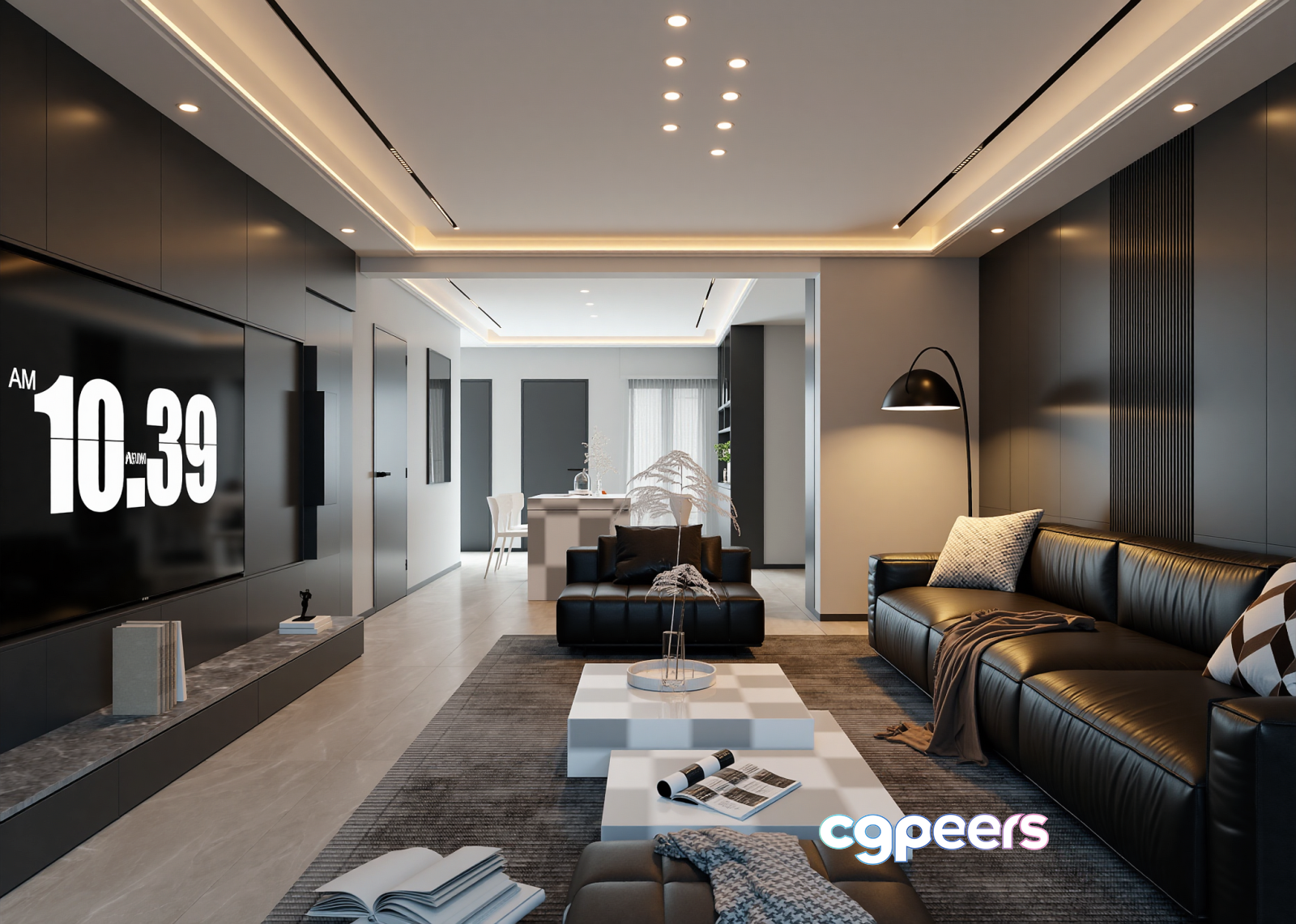 Modern Living Room 3D Model - 16085 - VRAY Render