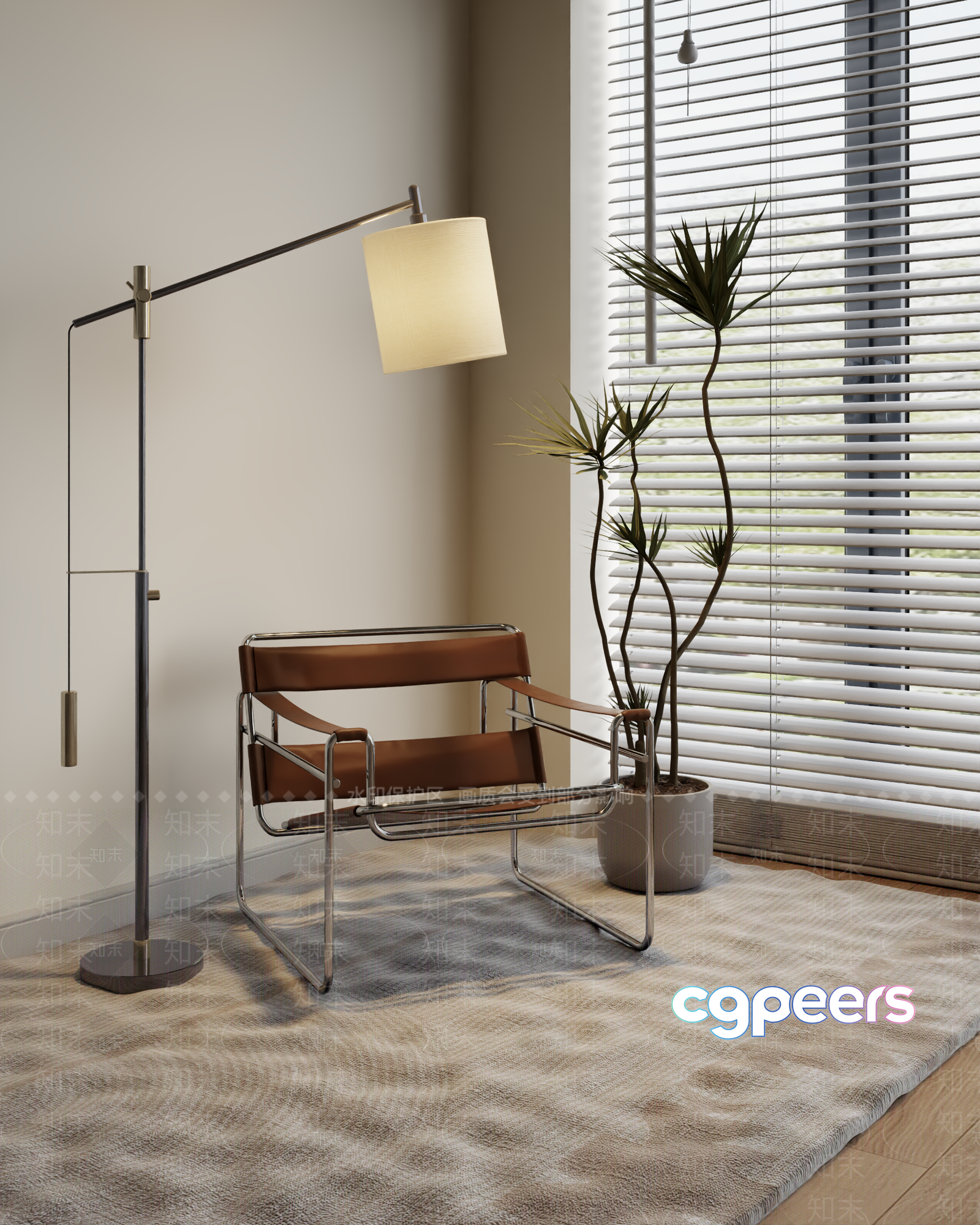 Modern Living Room 3D Model - 1029 - VRAY Render
