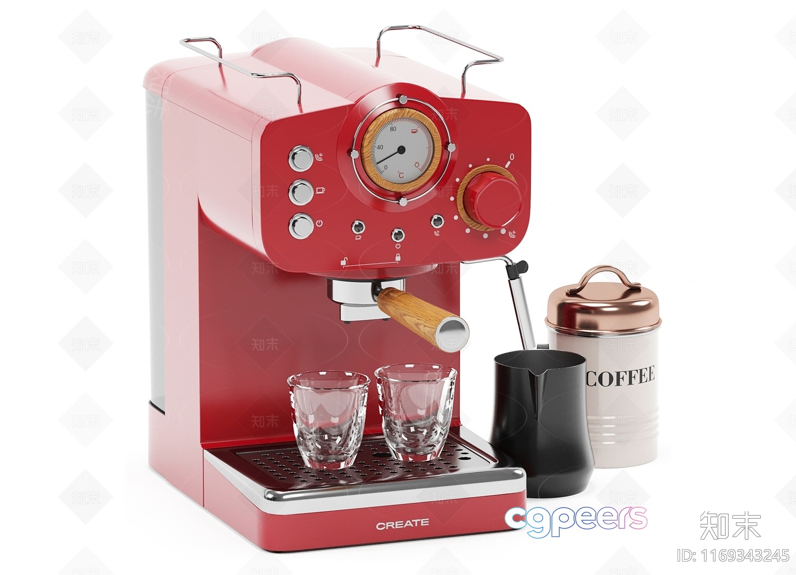 A Red Coffee Maker 3D Model - 8822 - VRAY Render A Red Coffee Maker 3D Model - 8822 - VRAY Render