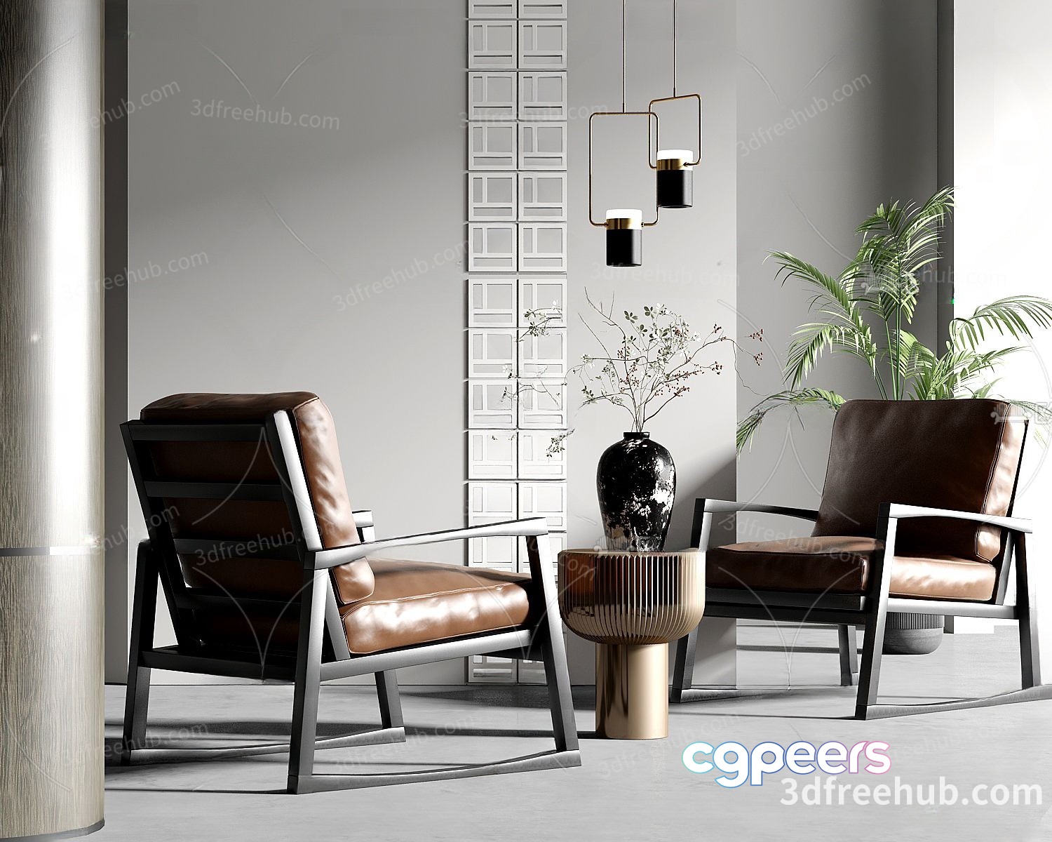 Modern Living Room 3D Model - 20891 - VRAY Render