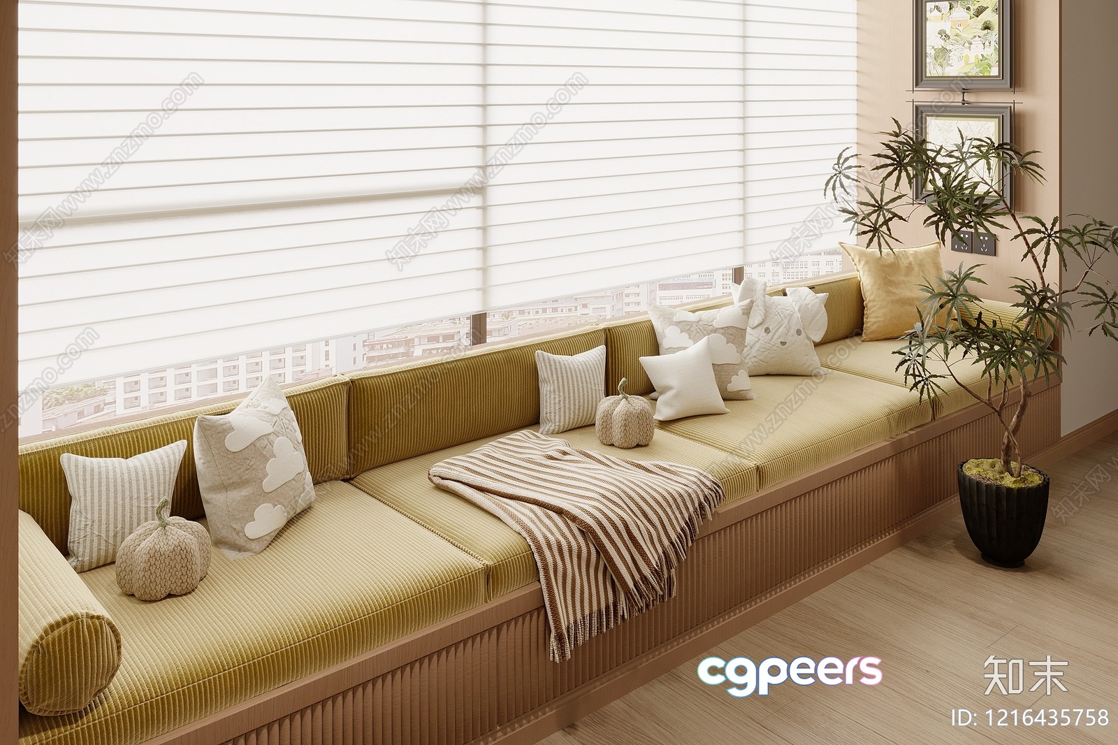 Cozy Window Seat 3D Model - 13783 - VRAY Render