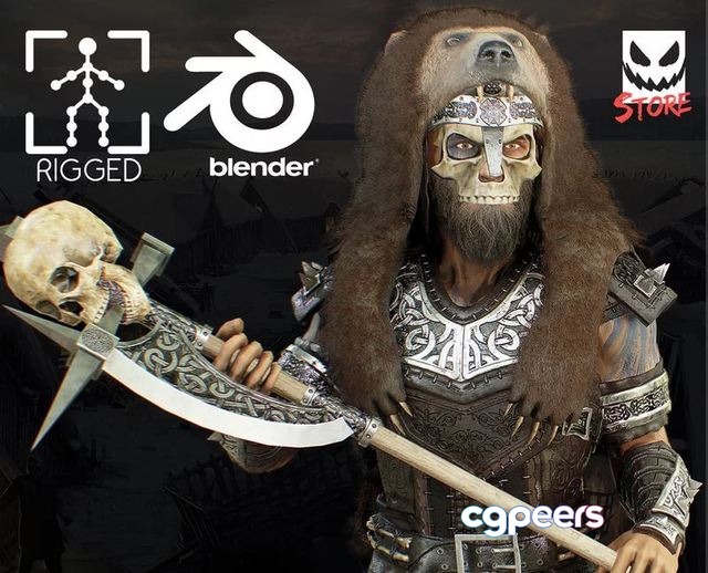3D Game Assets - Viking bear Low-poly 3D Game Assets - Viking bear Low-poly
