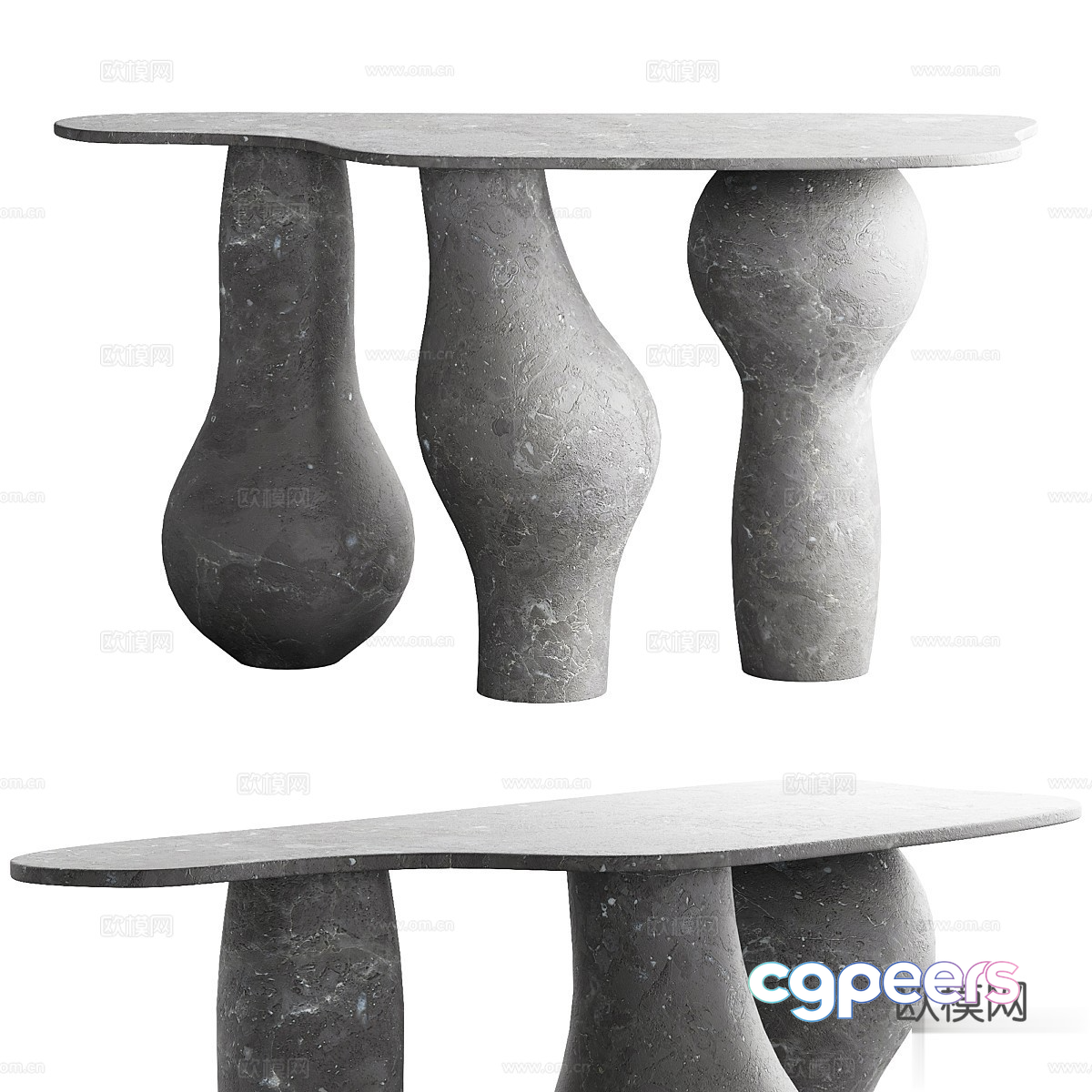 Modern Stone Table 3D Model - 16153 - CORONA Render Modern Stone Table 3D Model - 16153 - CORONA Render