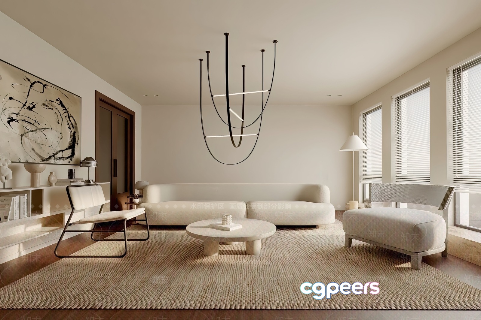 Modern Living Room 3D Model - 817 - VRAY Render
