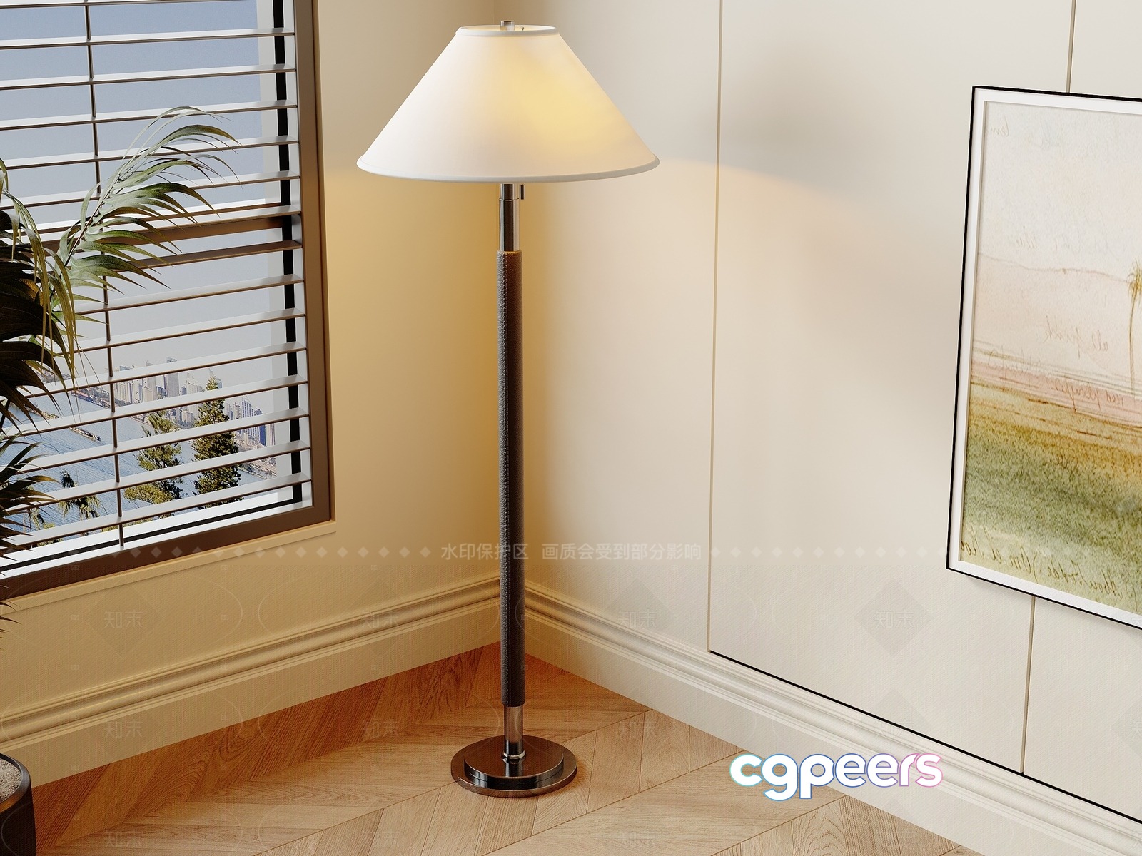 Modern Floor Lamp 3D Model - 501 - CORONA Render