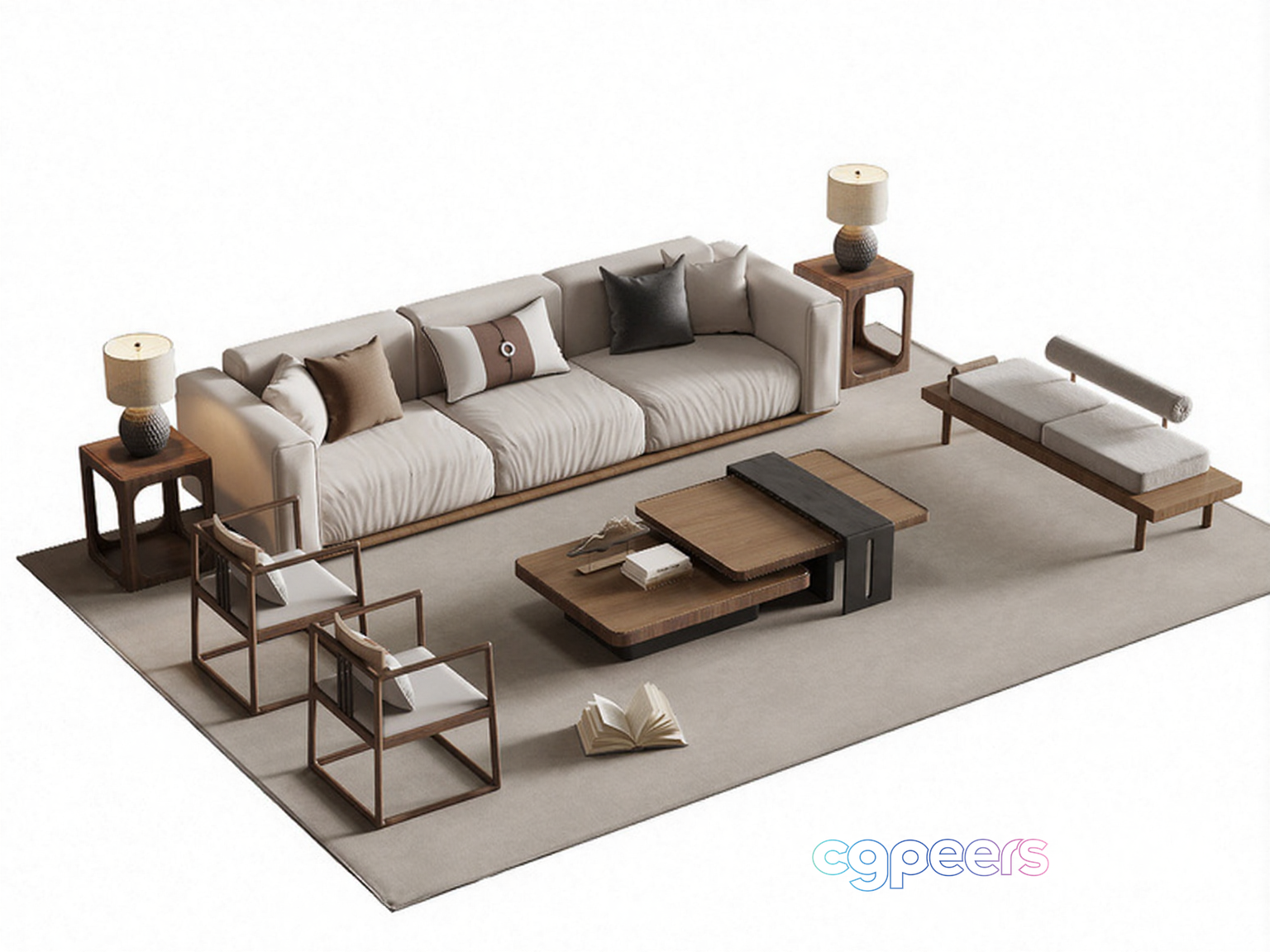 A Modern Living Room 3D Model - 19496 - VRAY Render