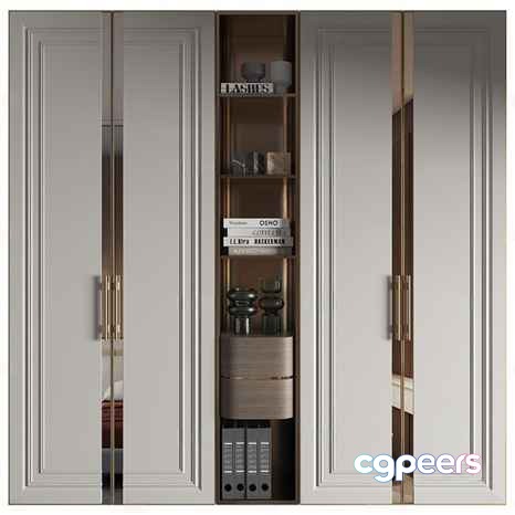 Modern White Wardrobe 3D Model - 17620 - VRAY Render