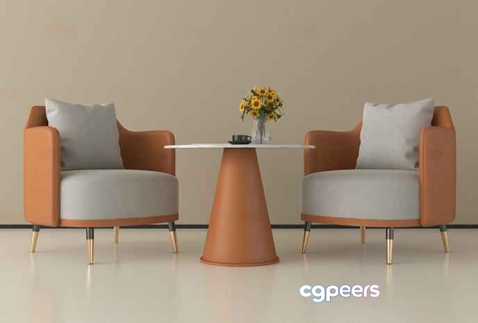 Mid-Century Modern Furniture 3D Model - 18106 - VRAY Render