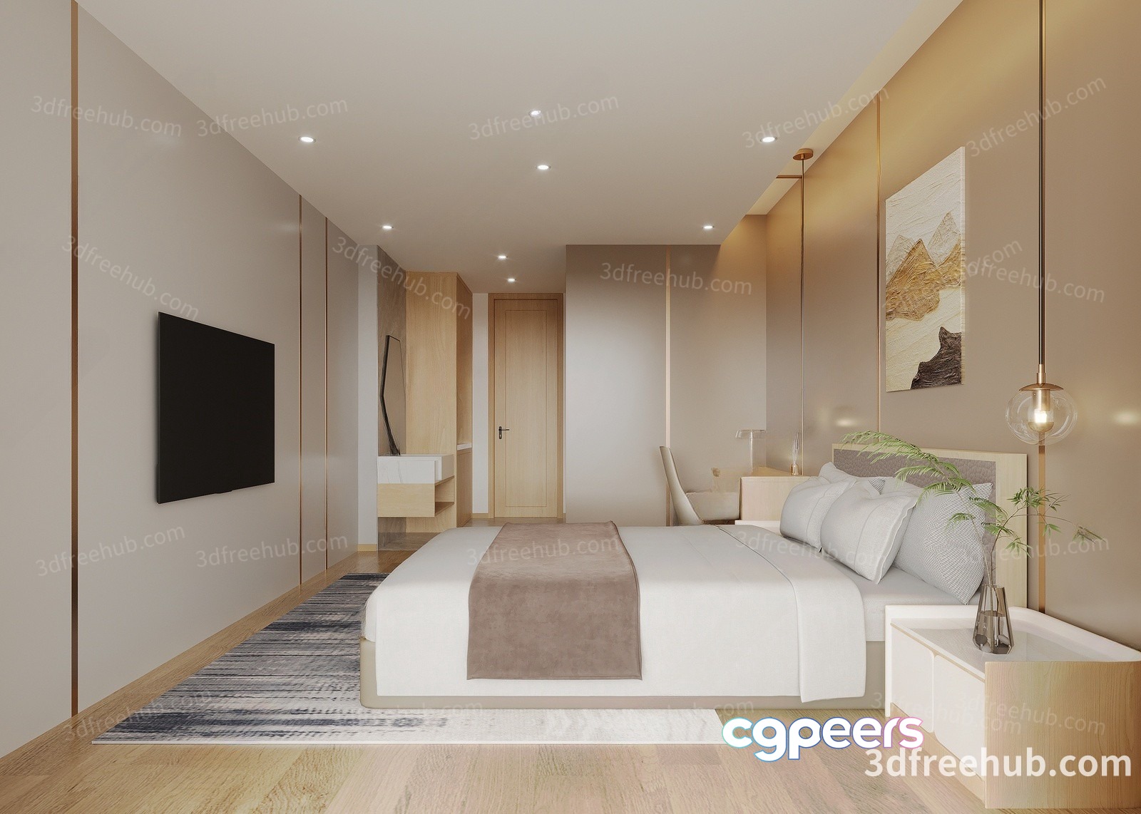 Cozy Bedroom 3D Model - 22991 - VRAY Render