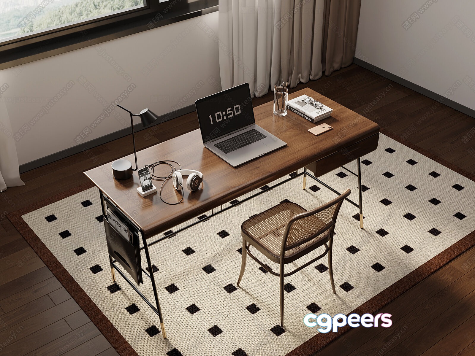 Wooden Desk Chair 3D Model - 11850 - VRAY Render