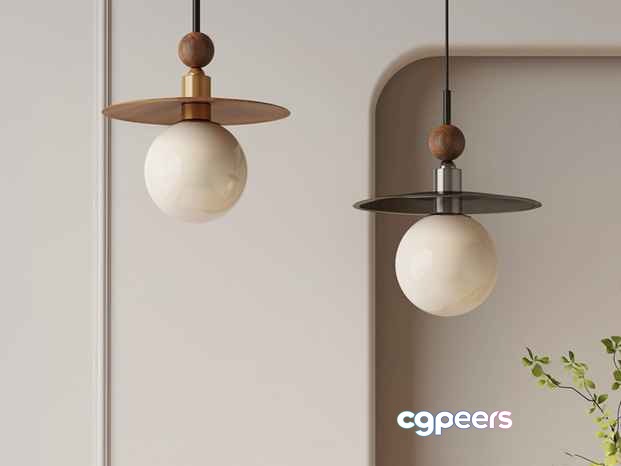 Gold Light Fixture 3D Model - 22350 - VRAY Render