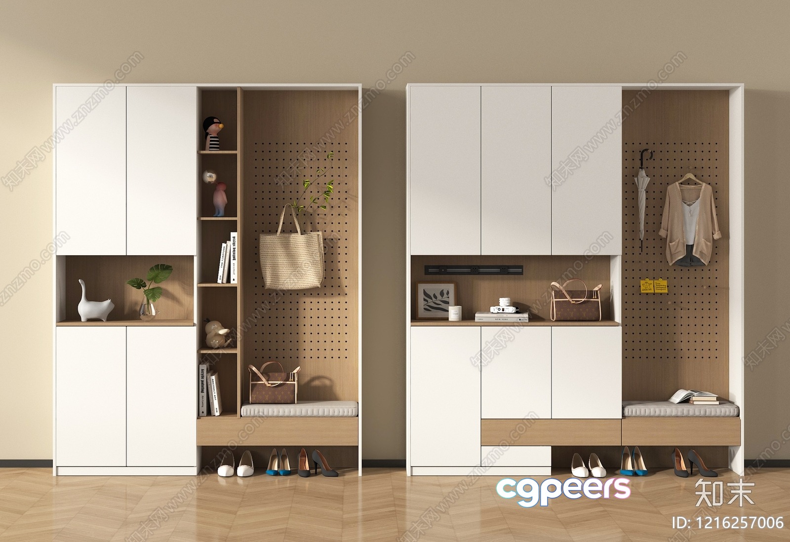 Modern Wardrobe Set 3D Model - 14565 - VRAY Render