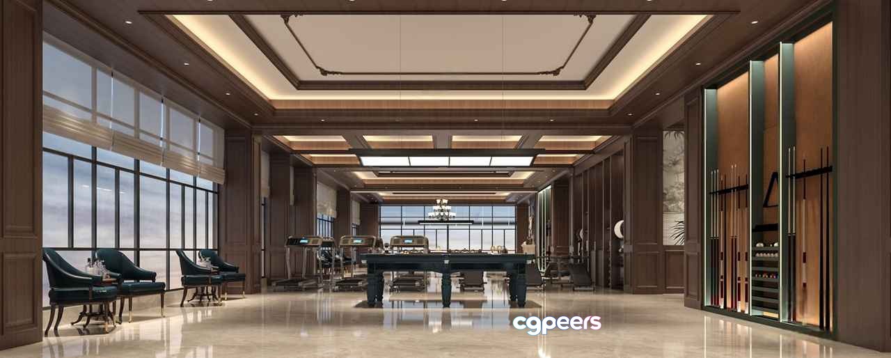 Luxurious Game Room 3D Model - 855 - VRAY Render Luxurious Game Room 3D Model - 855 - VRAY Render