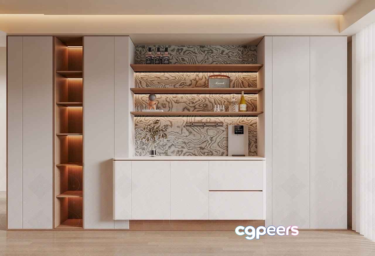 Modern Kitchen Cabinets 3D Model - 16704 - VRAY Render