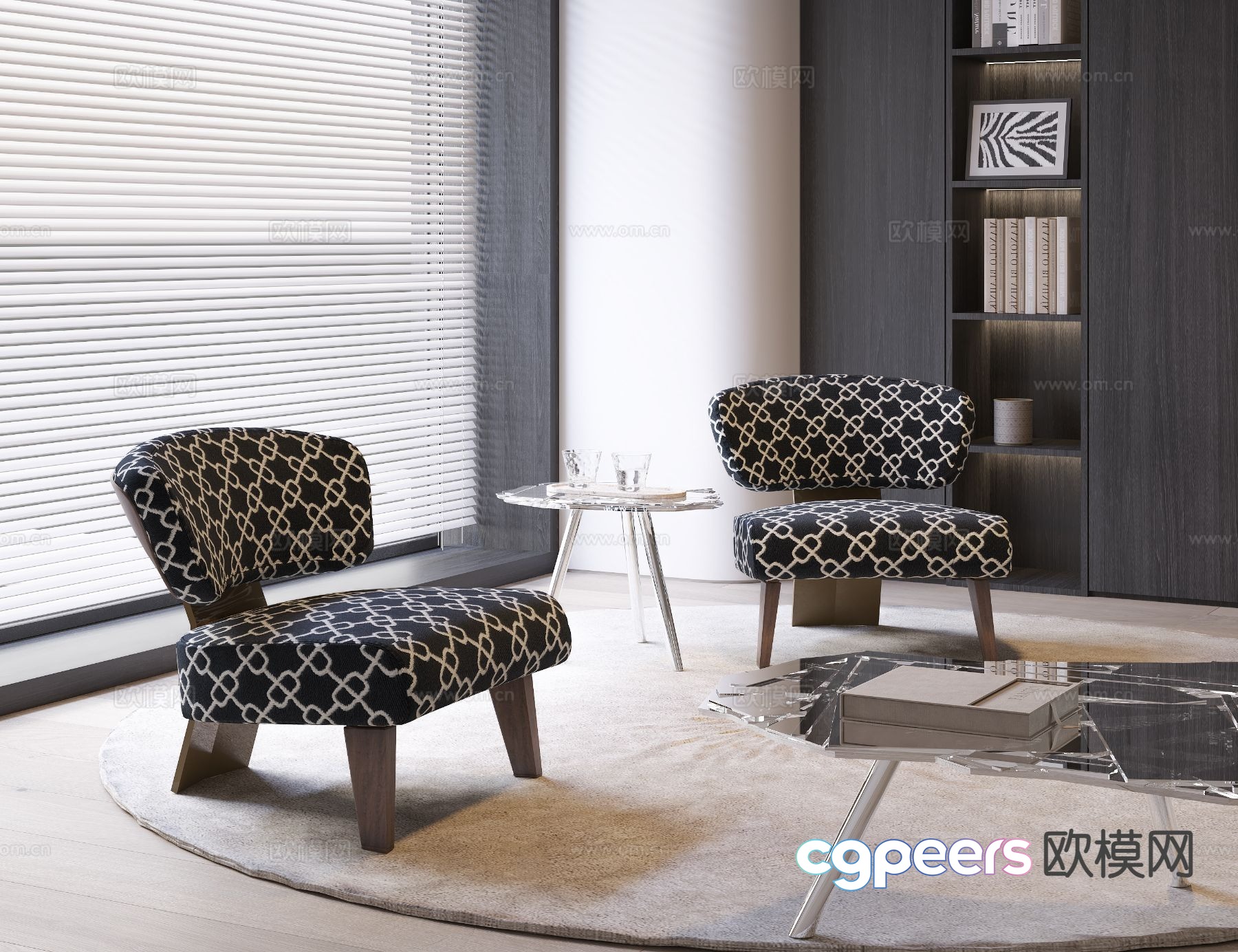 Modern Living Room 3D Model - 8837 - VRAY Render