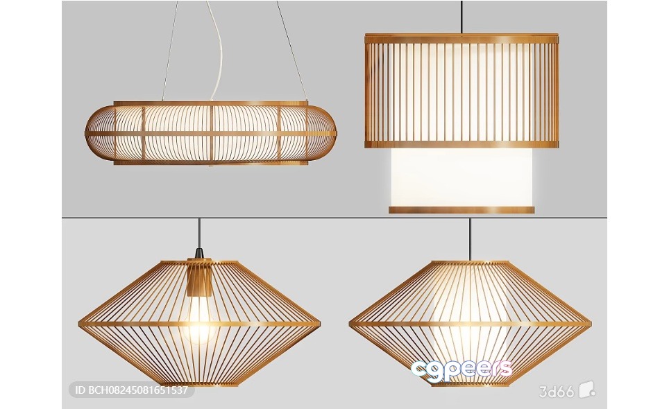 Gold Light Fixture 3D Model - 8327 - VRAY Render
