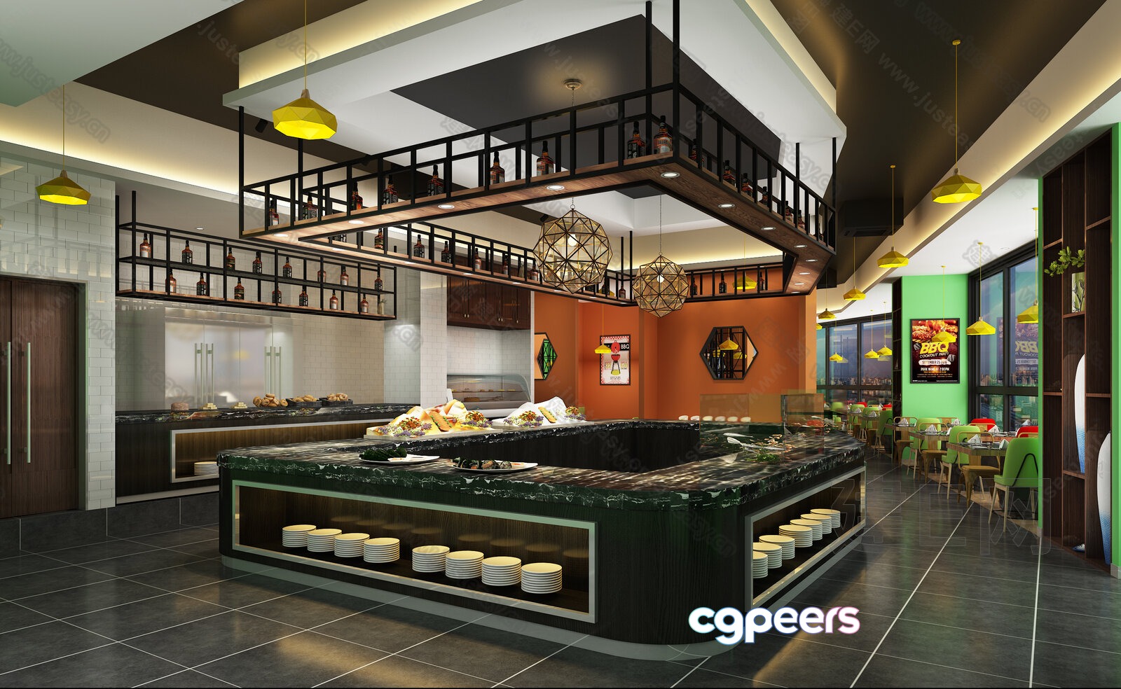 Modern Buffet Counter 3D Model - 3144 - VRAY Render Modern Buffet Counter 3D Model - 3144 - VRAY Render