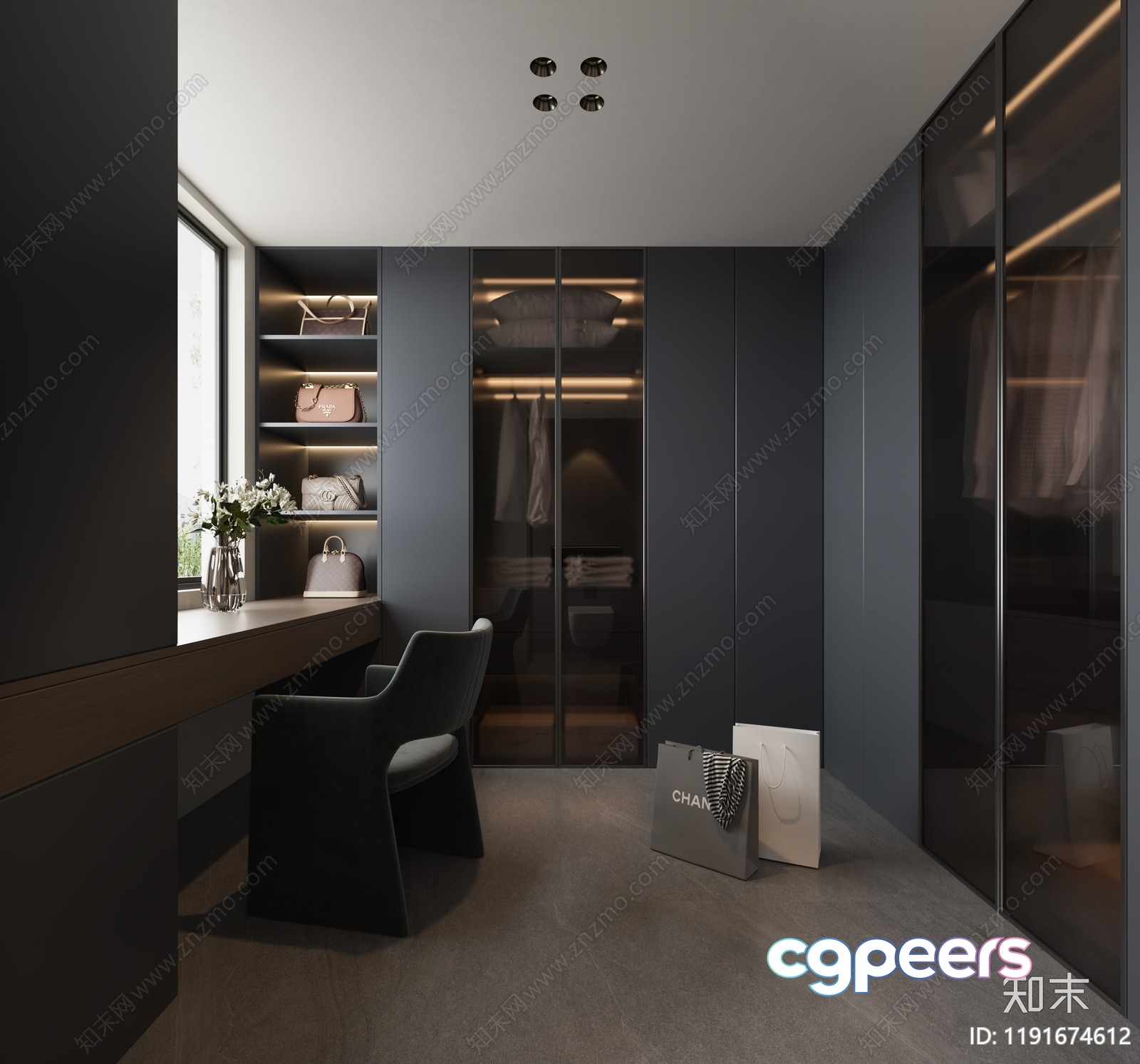 Modern Walk-In Closet 3D Model - 10682 - CORONA Render Modern Walk-In Closet 3D Model - 10682 - CORONA Render