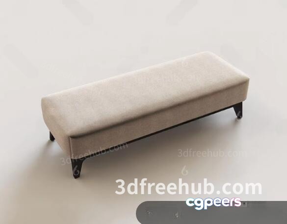 Modern Beige Bench 3D Model - 19320 - VRAY Render