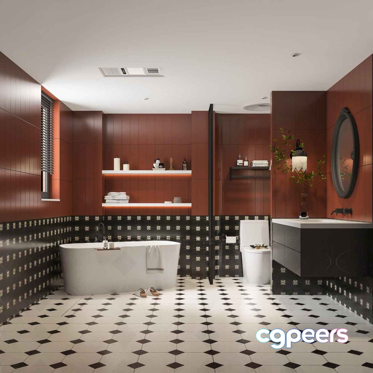 Modern Bathroom Interior 3D Model - 13967 - VRAY Render Modern Bathroom Interior 3D Model - 13967 - VRAY Render