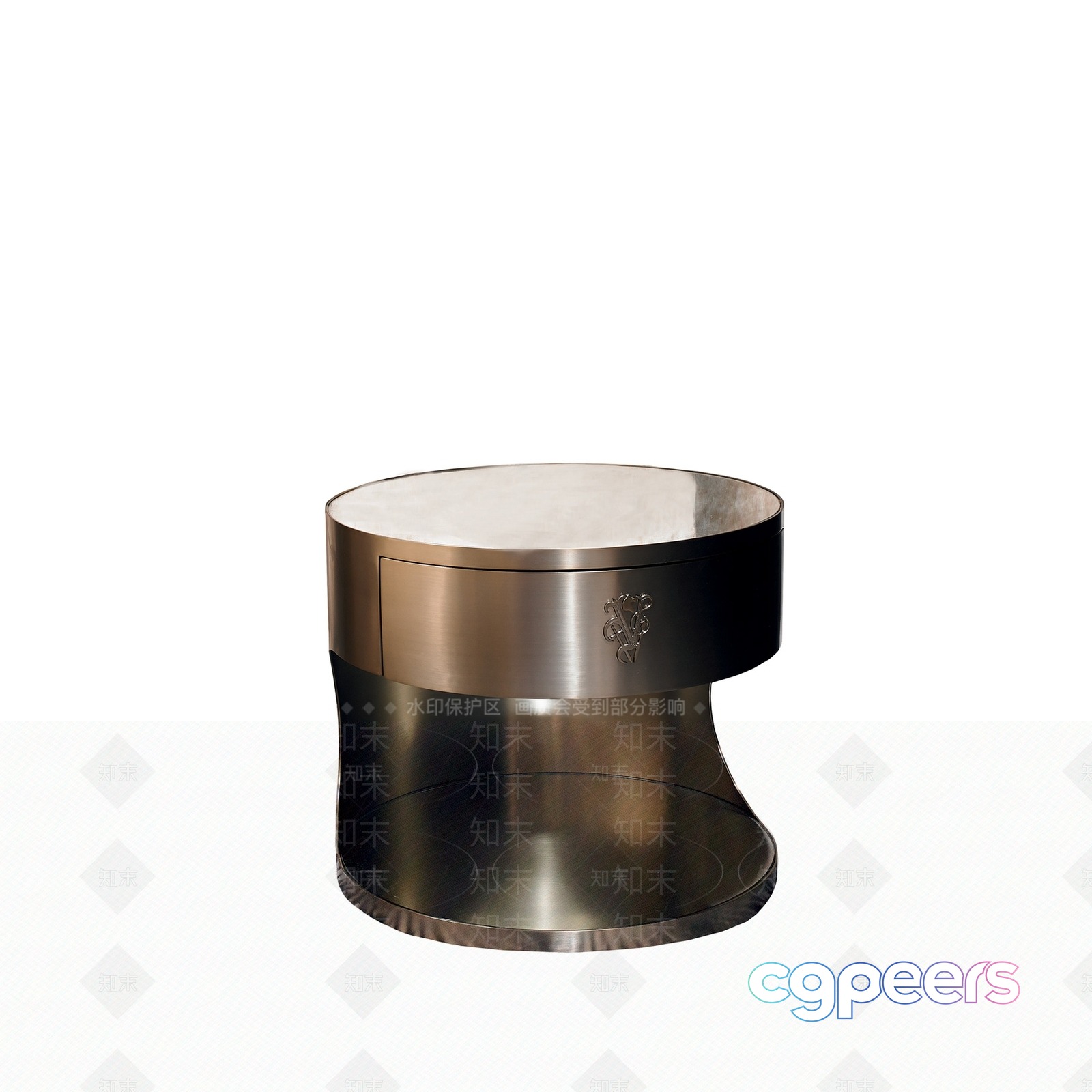 A Metal Table With A Drawer 3D Model - 20419 - VRAY Render