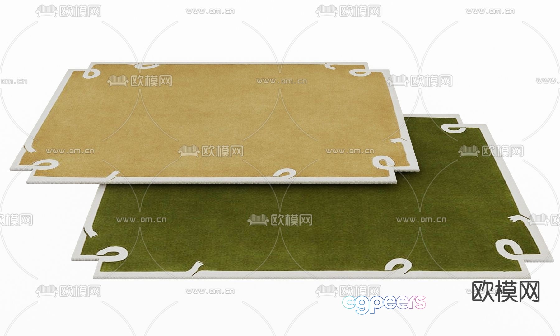 A Stack Of Two Rugs 3D Model - 689 - VRAY Render A Stack Of Two Rugs 3D Model - 689 - VRAY Render