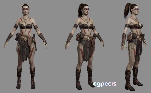 3D Game Assets - Barbarian Female Warrior Low-poly 3D Game Assets - Barbarian Female Warrior Low-poly