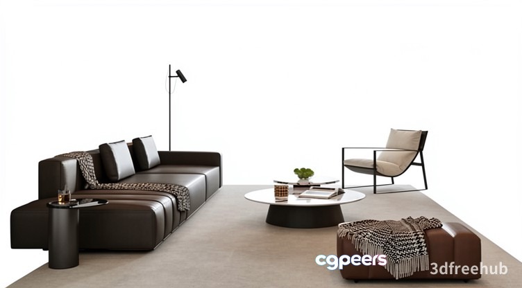 Modern Living Room 3D Model - 21799 - VRAY Render