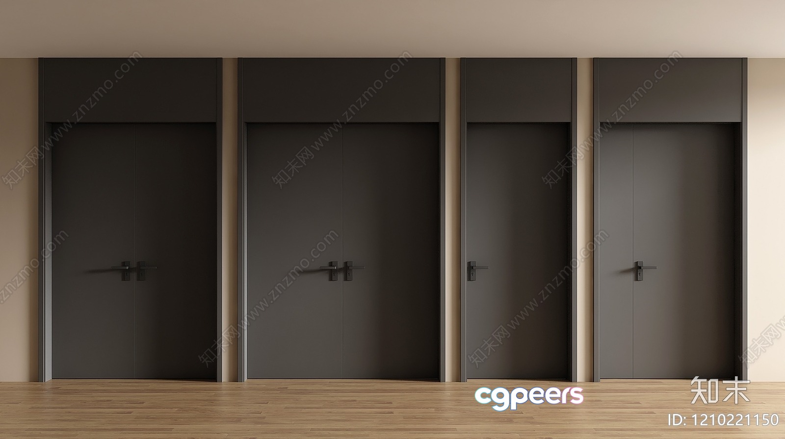 Black Doors 3D Model - 19579 - VRAY Render Black Doors 3D Model - 19579 - VRAY Render