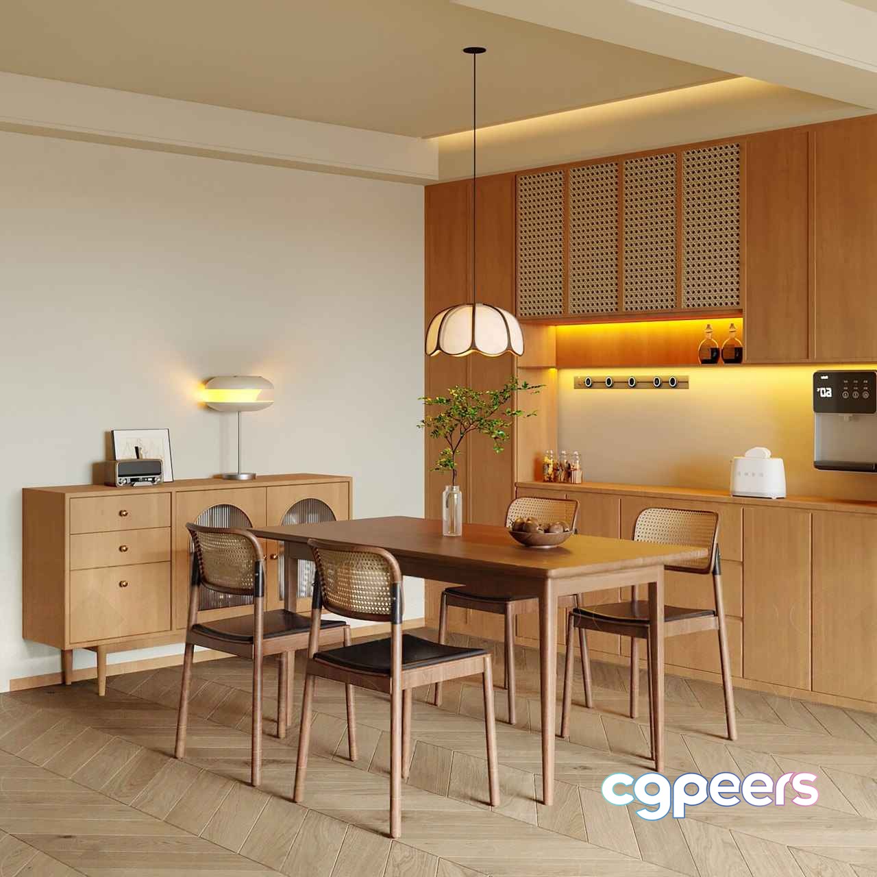 Modern Dining Room 3D Model - 19149 - VRAY Render
