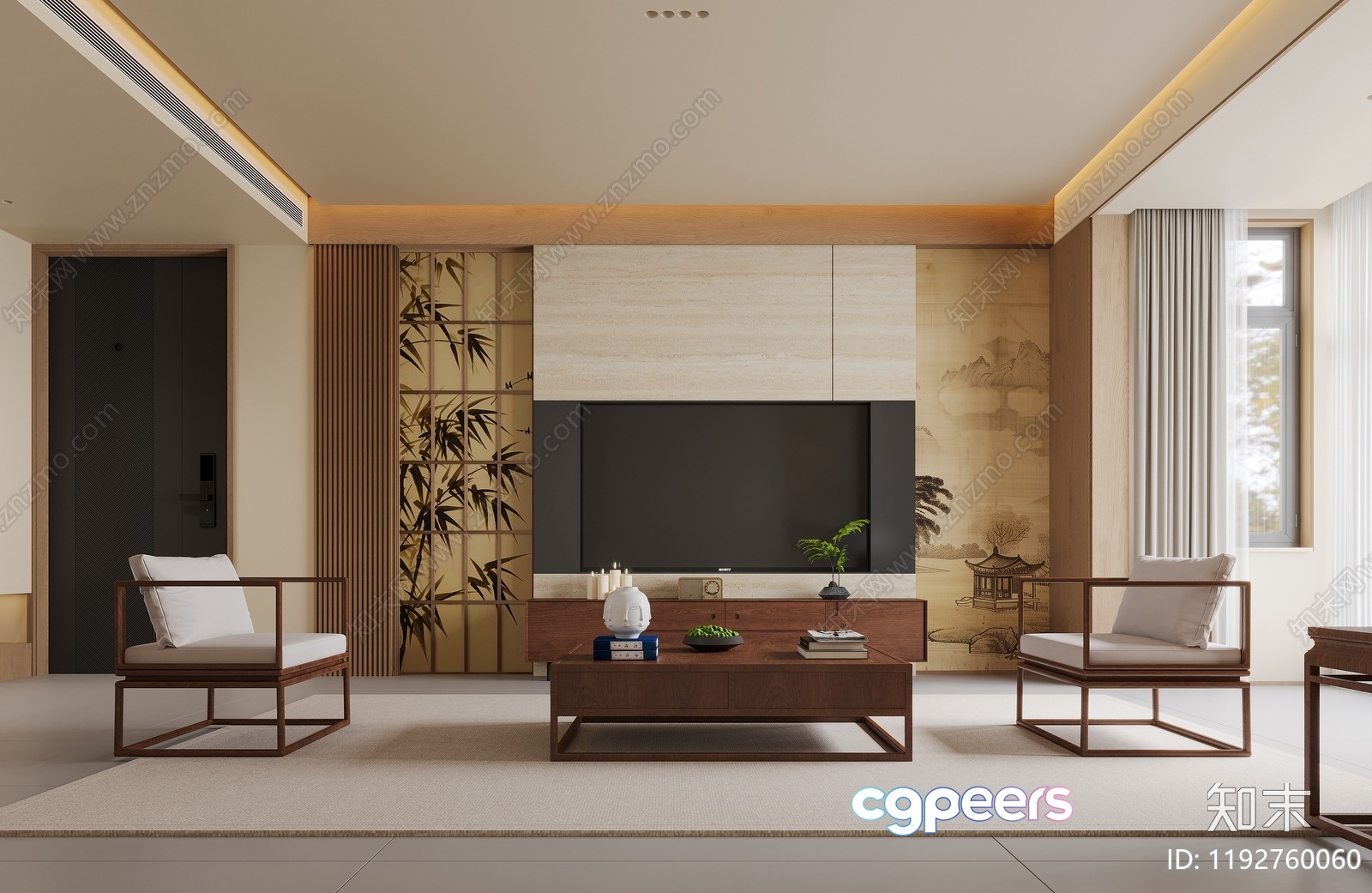 Modern Living Room 3D Model - 486 - CORONA Render