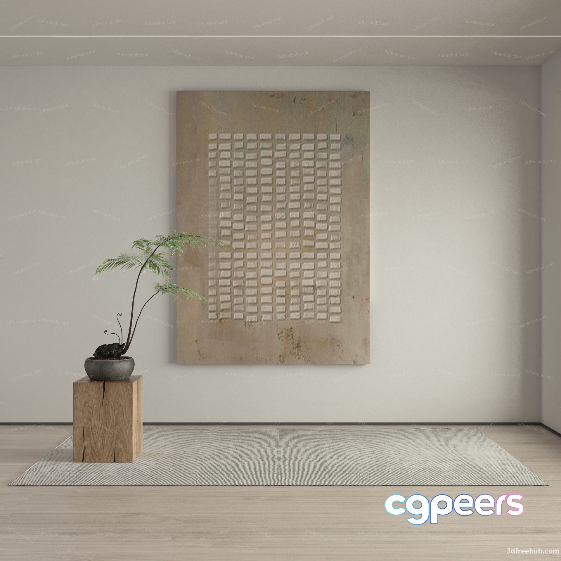 Minimalist Art Room 3D Model - 20276 - VRAY Render Minimalist Art Room 3D Model - 20276 - VRAY Render
