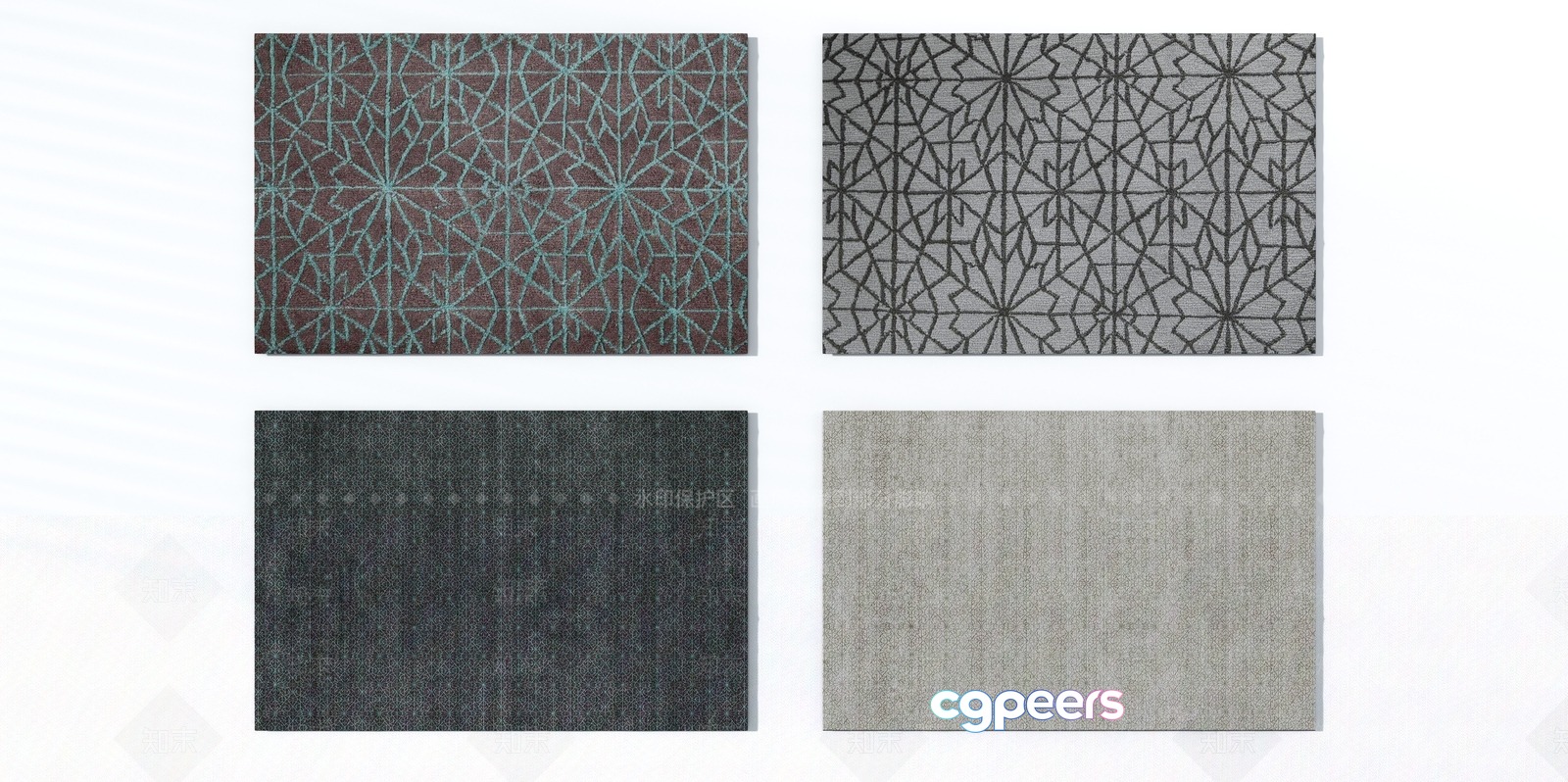 Four Rugs 3D Model - 2044 - VRAY Render Four Rugs 3D Model - 2044 - VRAY Render