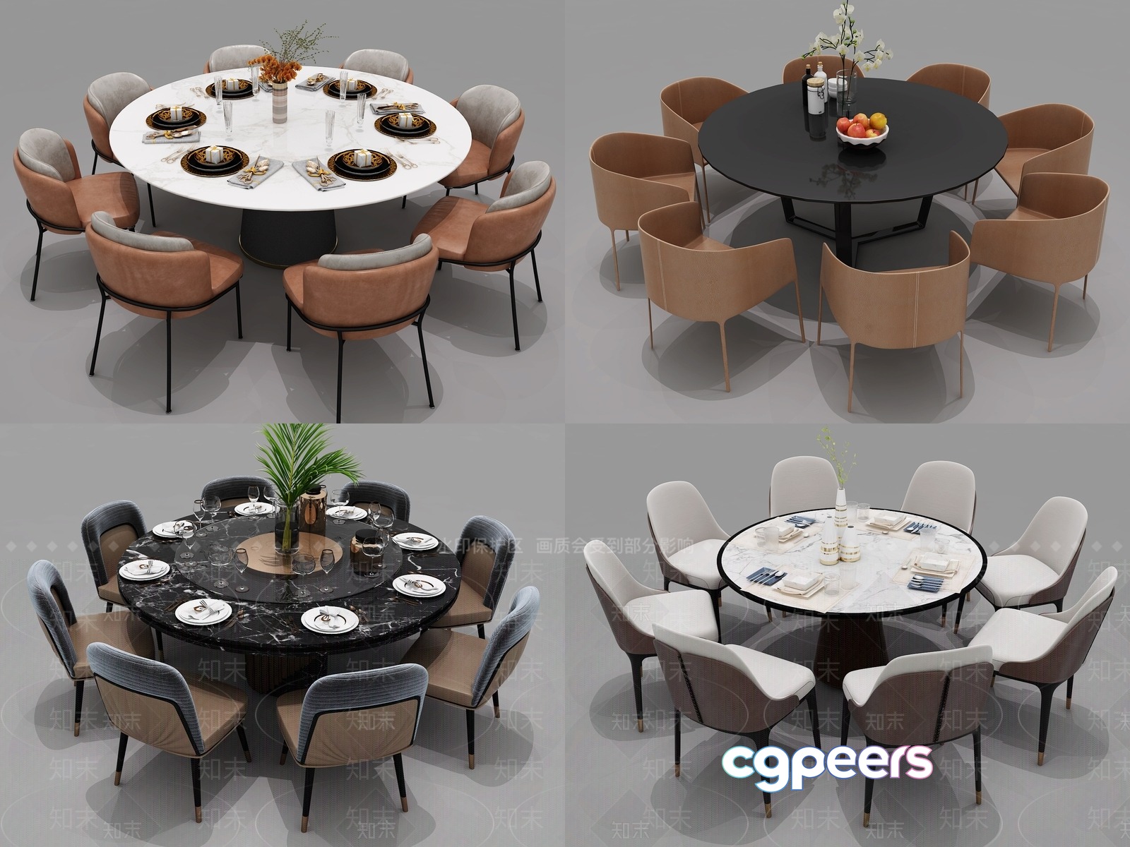 Dining Room Tables 3D Model - 18706 - VRAY Render Dining Room Tables 3D Model - 18706 - VRAY Render