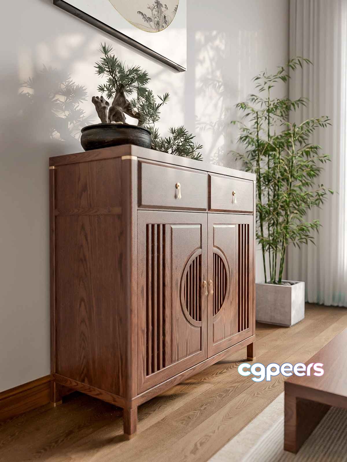 Wooden Cabinet 3D Model - 3525 - VRAY Render